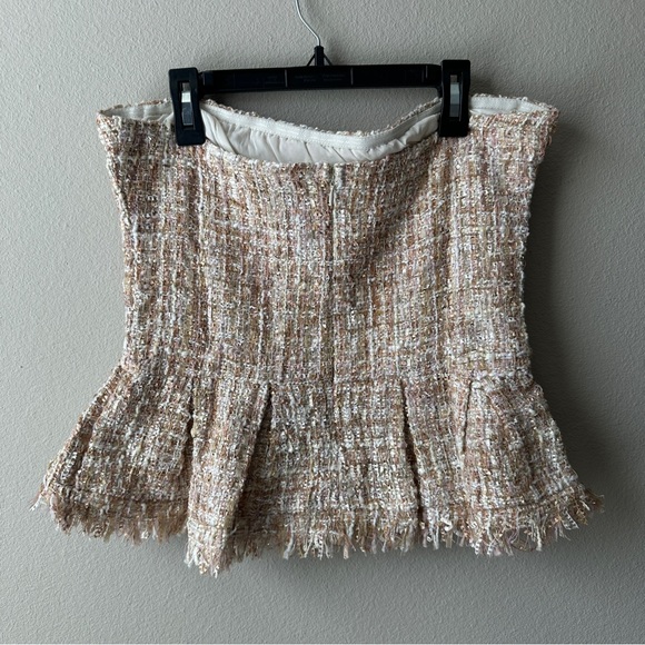 NWOT On Twelfth tweed strapless corset style top - Picture 6 of 7